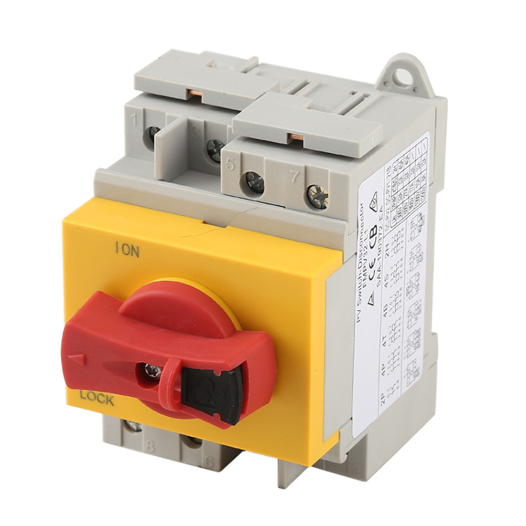 Din Rail Gemonteerde DC Isolators Ontkoppel Skakelaar Vir Solar Pv